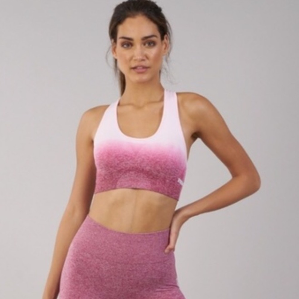 Gymshark Ombré Sports Bra in Chalk Pink/Beet